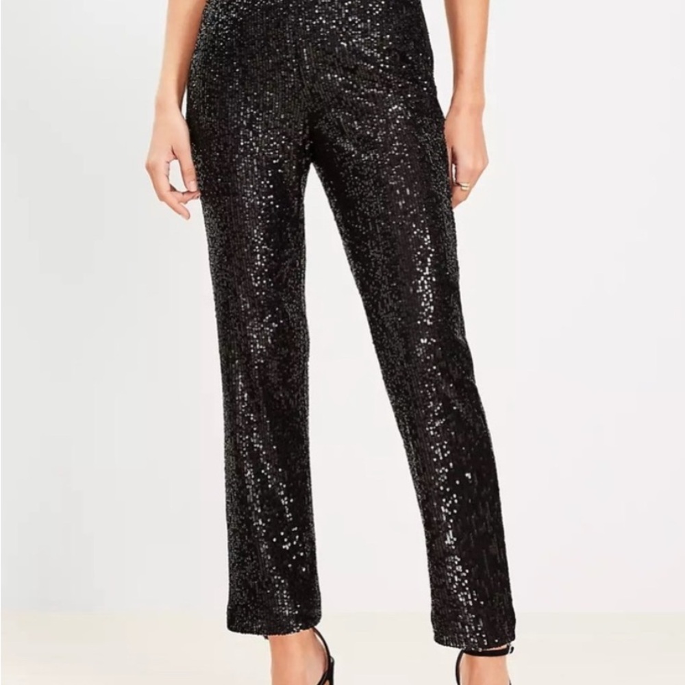 LOFT Black Sequin Pants